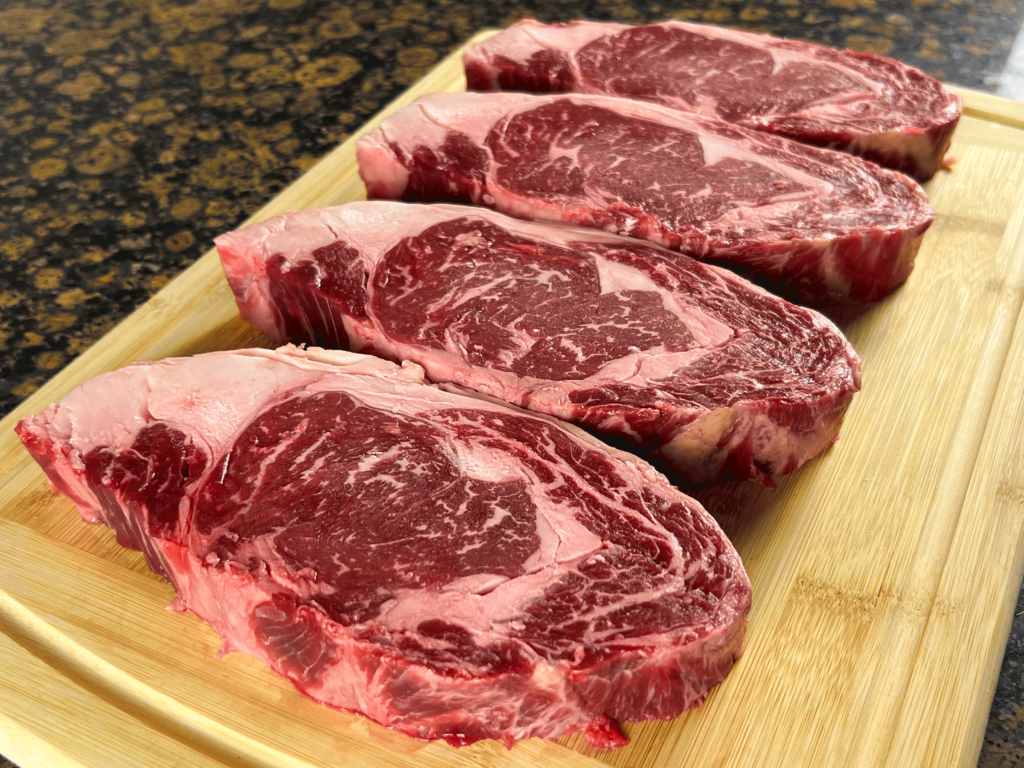 Grain Fed Ribeye Lip On Boneless Whole Prime Rib American Grazed Beef